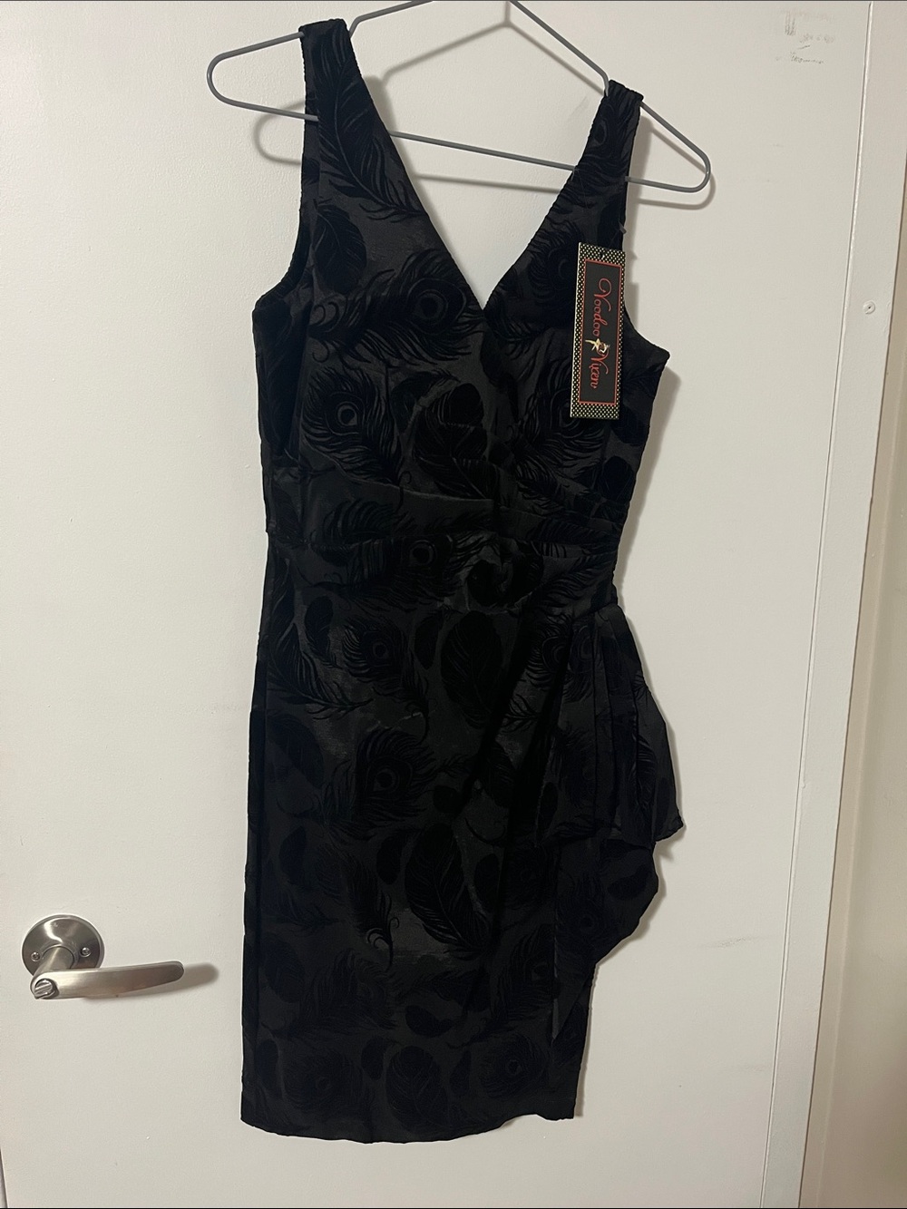 Voodoo Vixen Black Velvet Burnout V-Neck Mini Dress